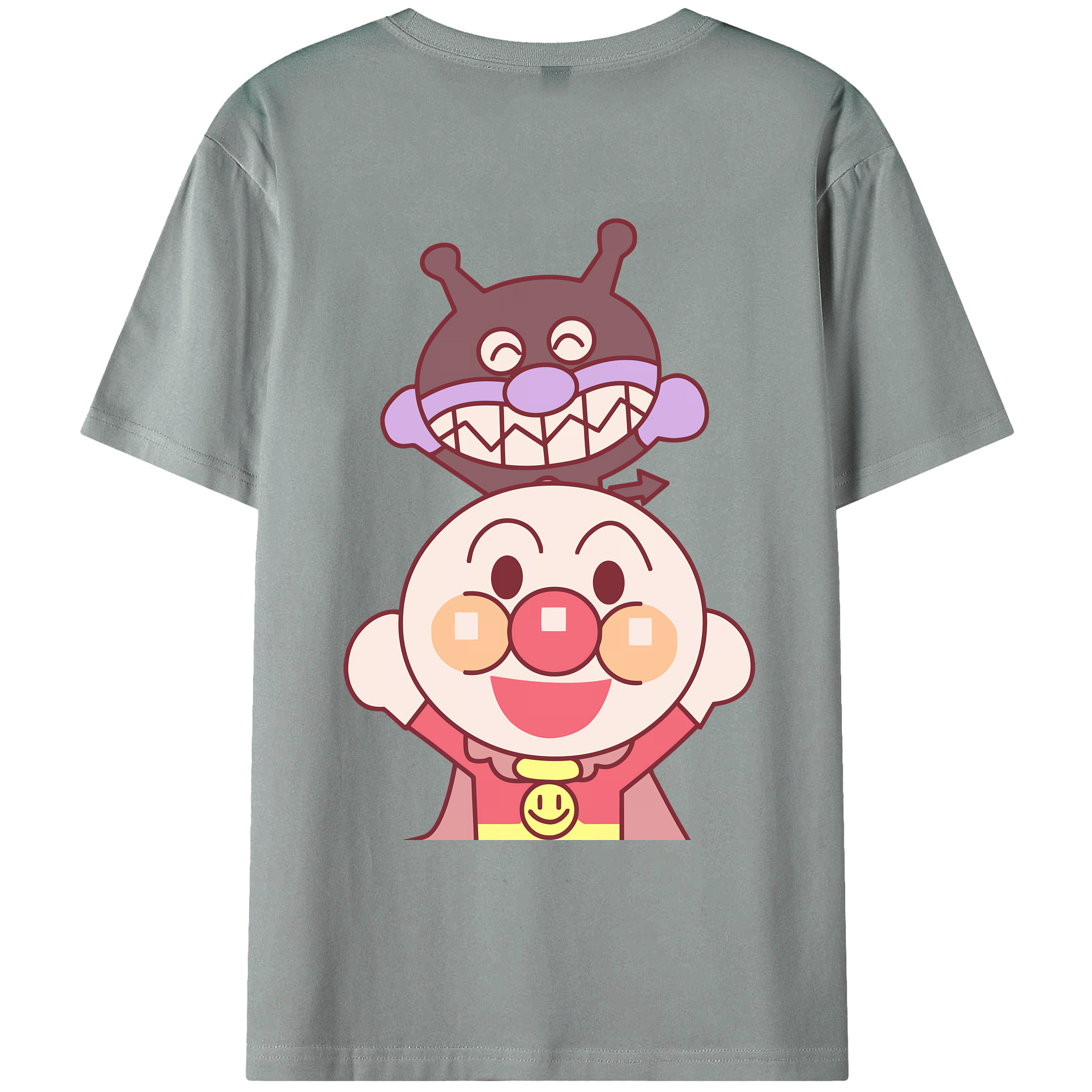 （画像用） アンパンマン Anpanman 綿100％ メンズ半袖Tシャツ（バックプリント） 通気性
